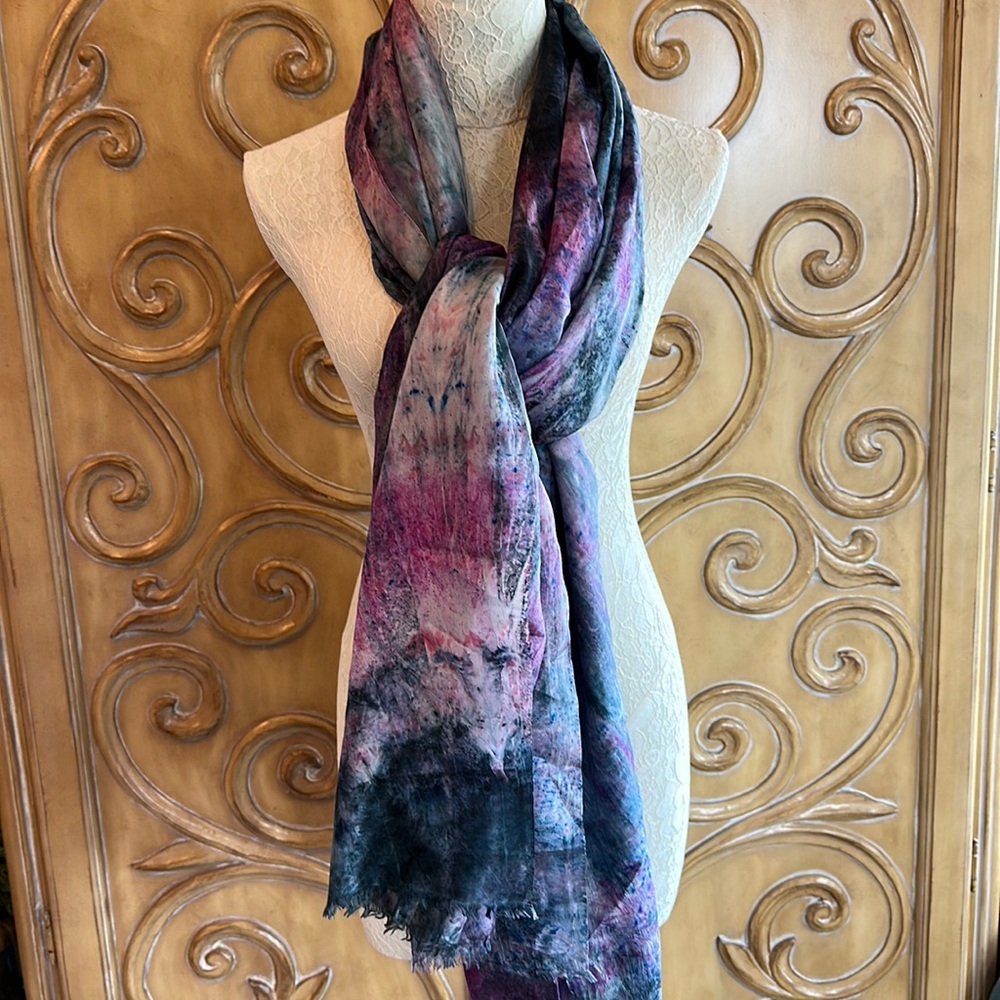 Purple & gray large scarf/wrap